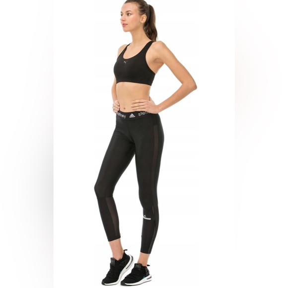 Adidas by Stella McCartney $95 Women's Run Long Leggings Black Zip Pants - Picture 7 of 16